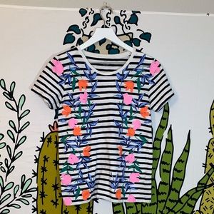 J. Crew Floral Stripe Tee